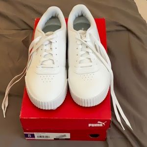 Puma white Carina shoes